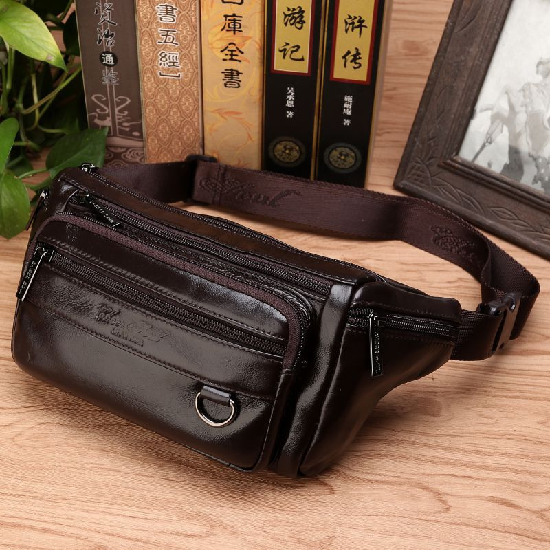 Men Waist Fanny Bags Sling Che - Saddle Bag Leather 评论和价格