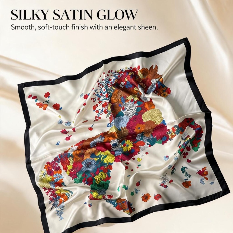 Women 65X65CM 100% Silk Square - Women Bags Office 评论和价格