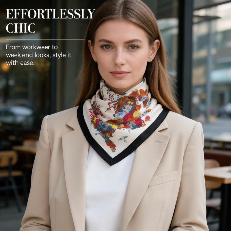 Women 65X65CM 100% Silk Square - Women Bags Office 评论和价格
