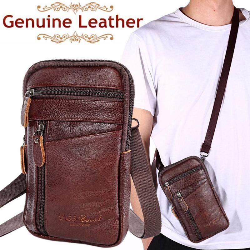 Men Genuine Leather Bag Vertic - Saddle Bag Leather 评论和价格