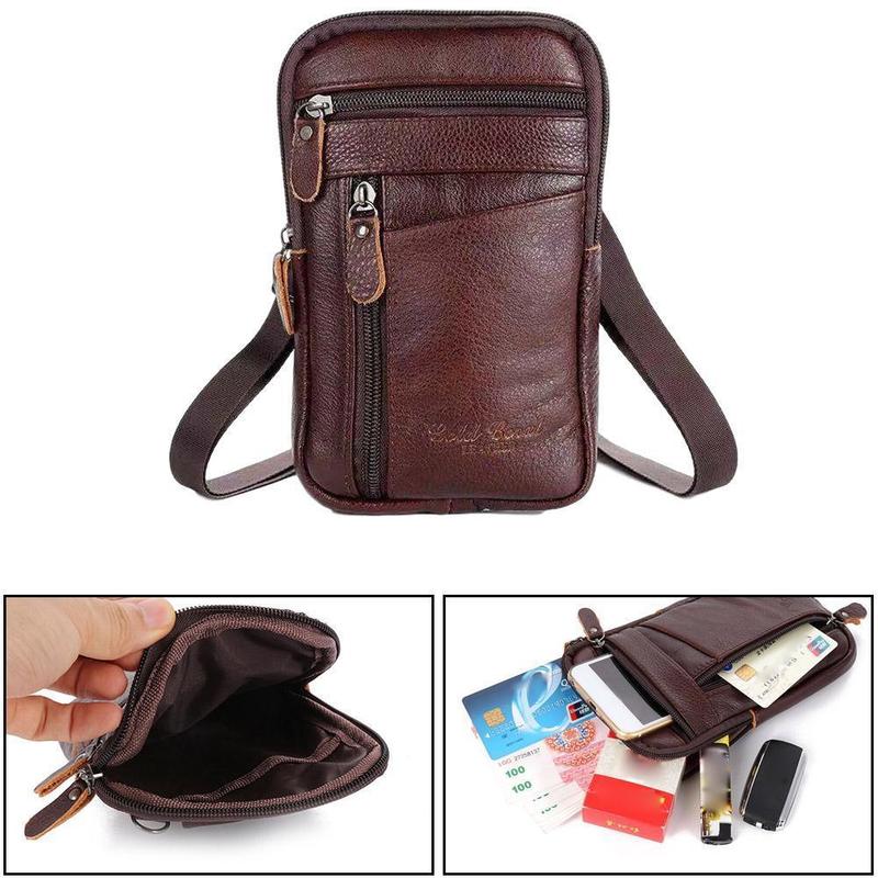 Men Genuine Leather Bag Vertic - Saddle Bag Leather 评论和价格