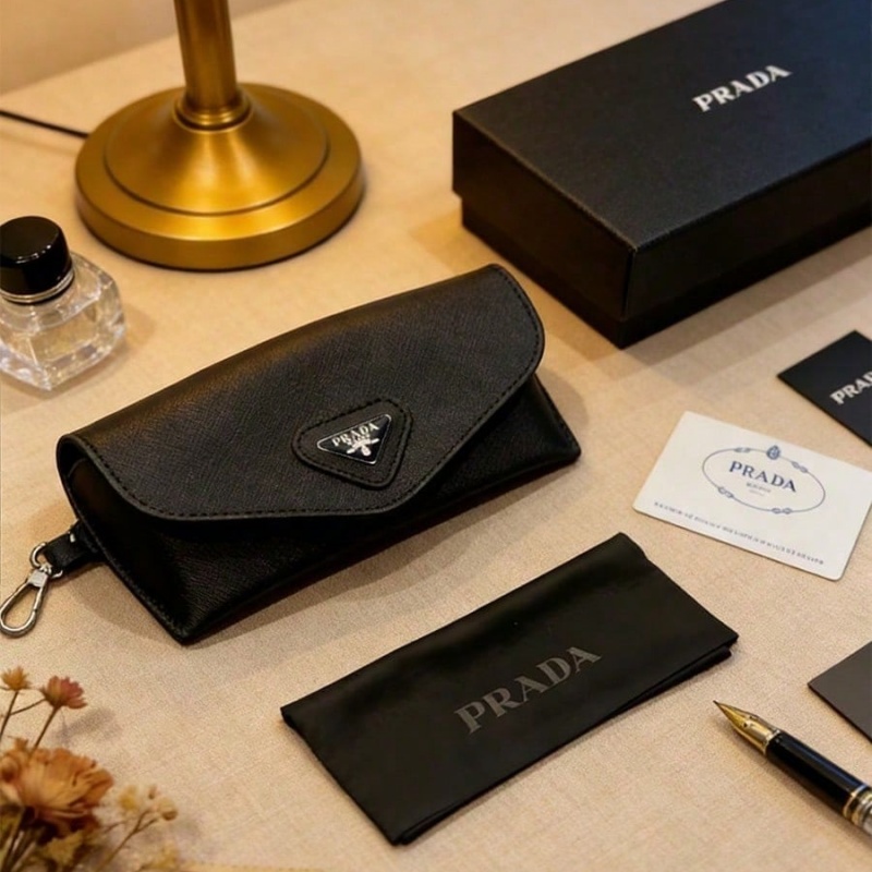 Prada Black Leather Eyeglass C - Women Bags Prada 评论和价格