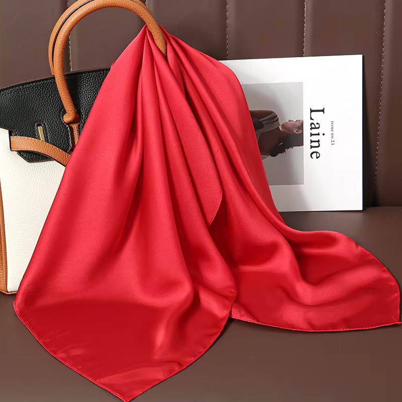 Luxury Solid Color Silk Square - Women Bags Office 评论和价格