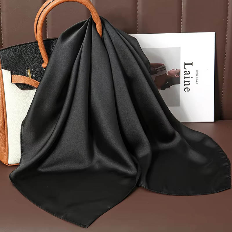 Luxury Solid Color Silk Square - Women Bags Office 评论和价格