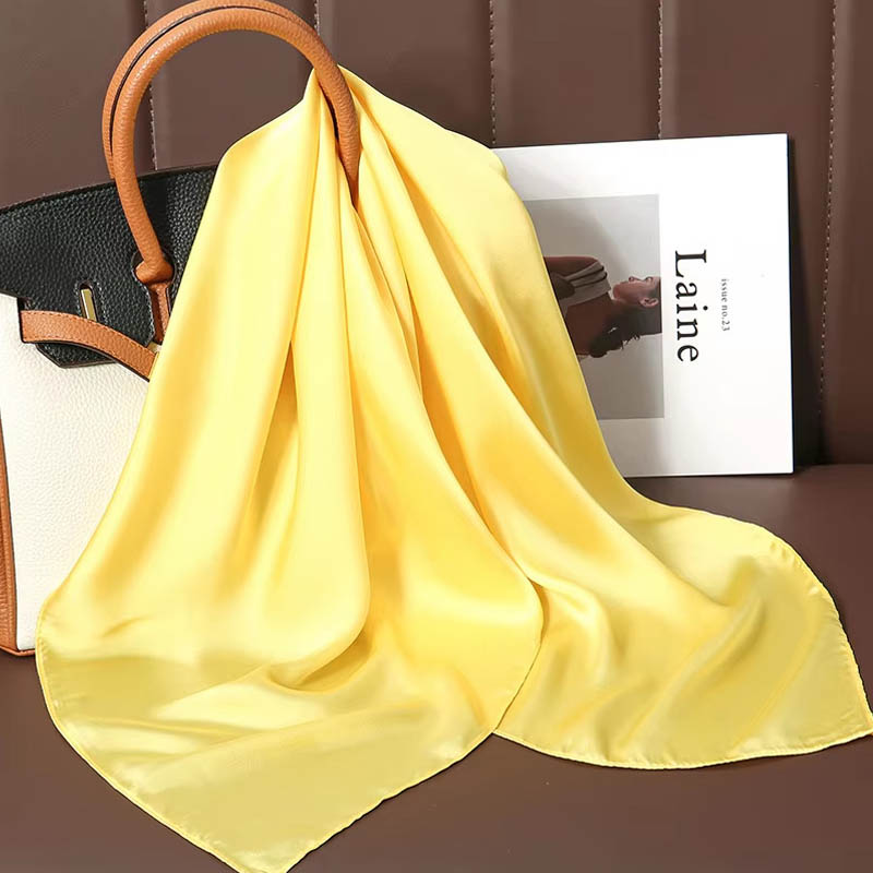 Luxury Solid Color Silk Square - Women Bags Office 评论和价格