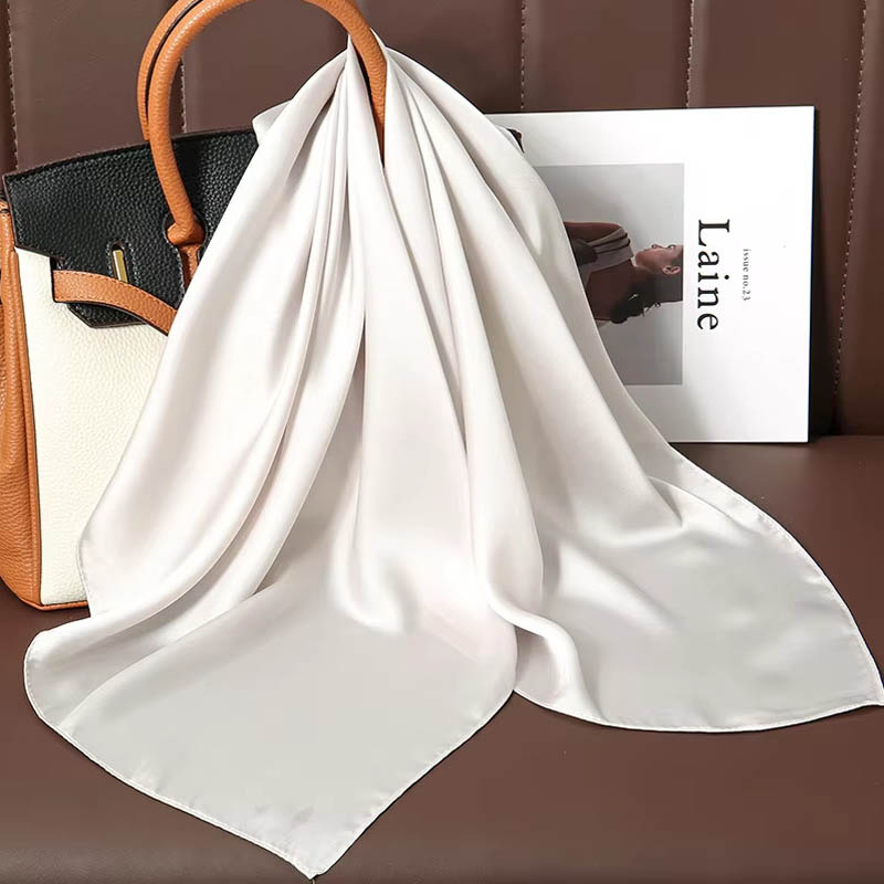 Luxury Solid Color Silk Square - Women Bags Office 评论和价格
