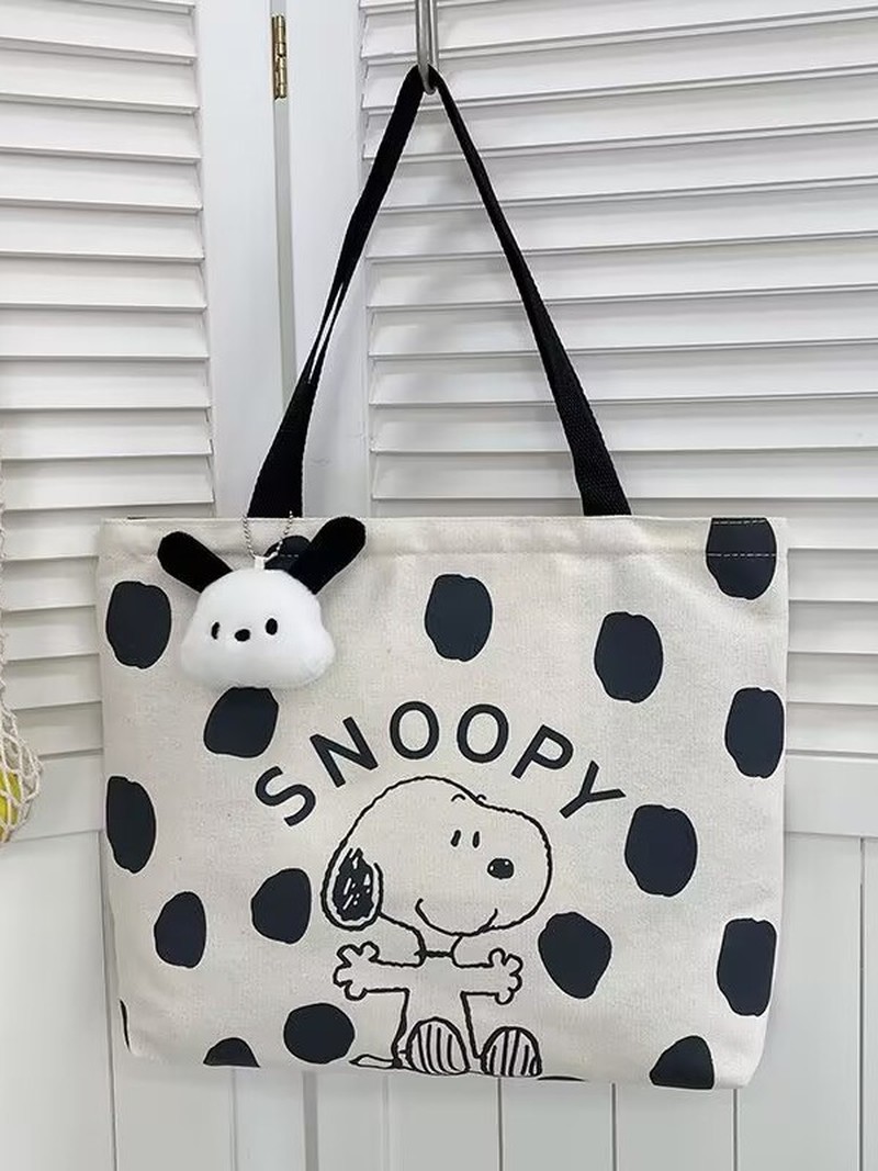 Cartoon Snoopy Canvas Shoulder - Women Bags Medium Size 评论和价格