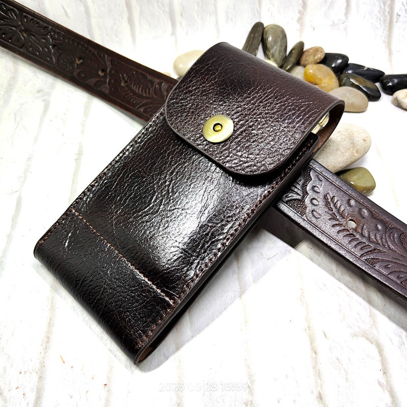 Mobile Phone Waist Bag Holster - Saddle Bag Leather 评论和价格