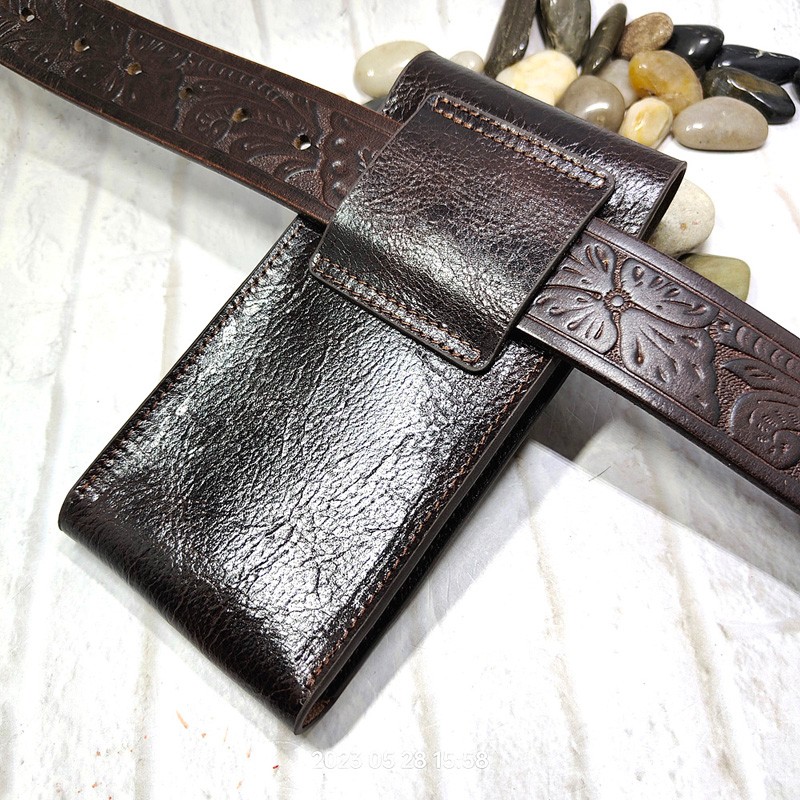 Mobile Phone Waist Bag Holster - Saddle Bag Leather 评论和价格