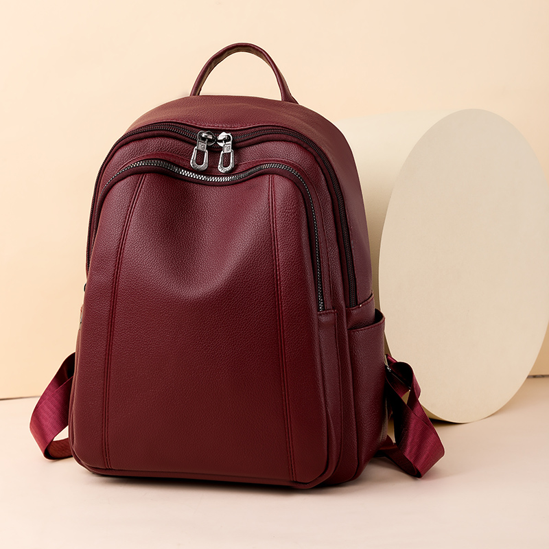 High Quality Leather Backpack  - Women Bags Medium Size 评论和价格