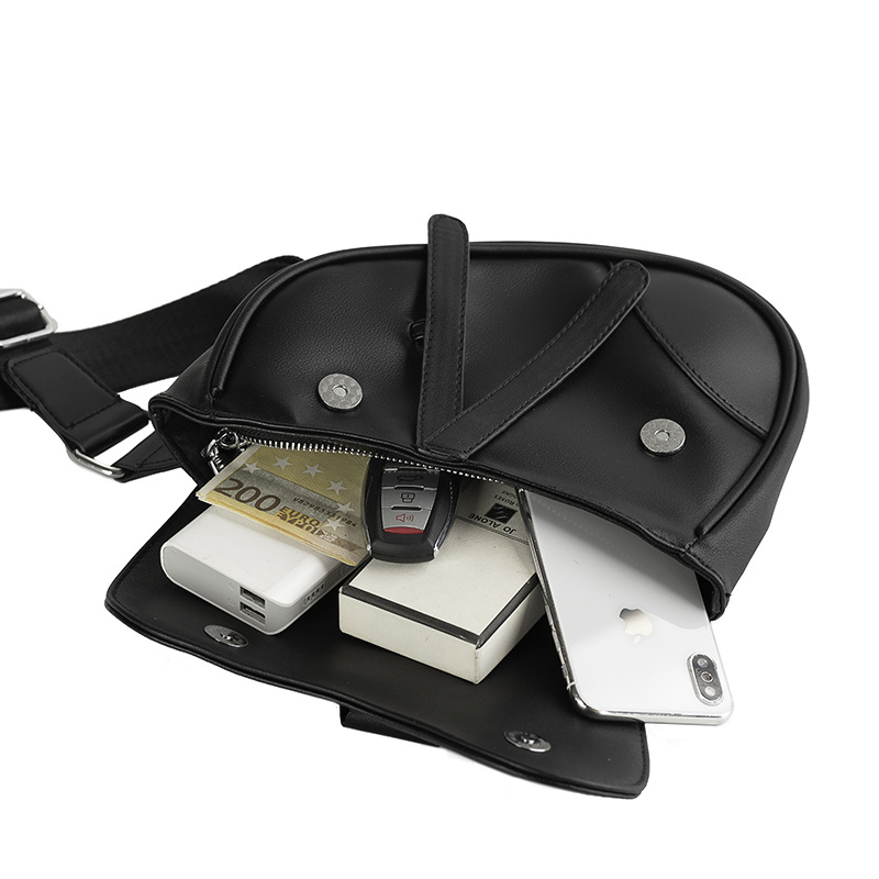 Men PU Male Breast Bag Casual  - Saddle Bag Leather 评论和价格