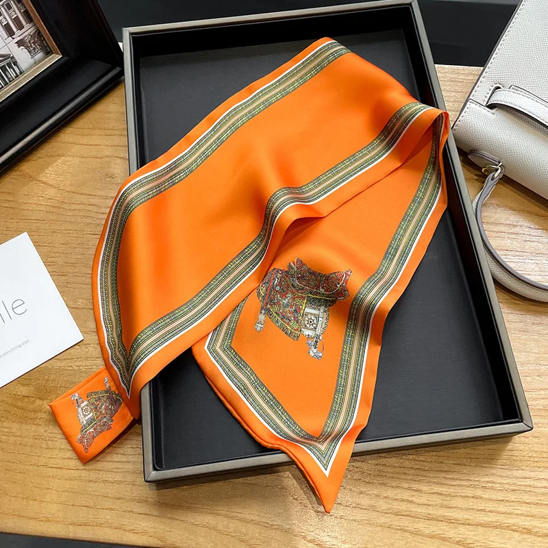 Retro Print Skinny Silk Scarfs - Women Bags Office 评论和价格