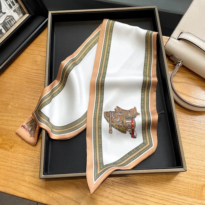 Retro Print Skinny Silk Scarfs - Women Bags Office 评论和价格