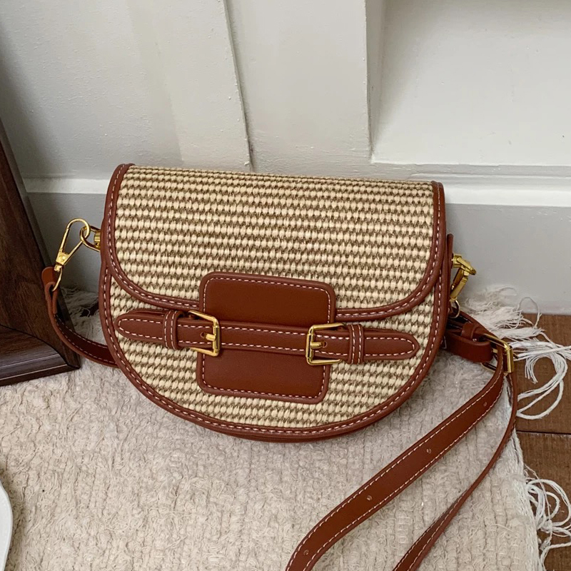 England Style Mini Straw Saddl - Saddle Bag Leather 评论和价格