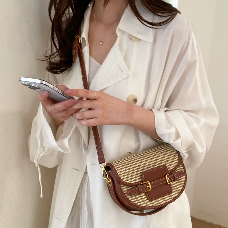England Style Mini Straw Saddl - Saddle Bag Leather 评论和价格