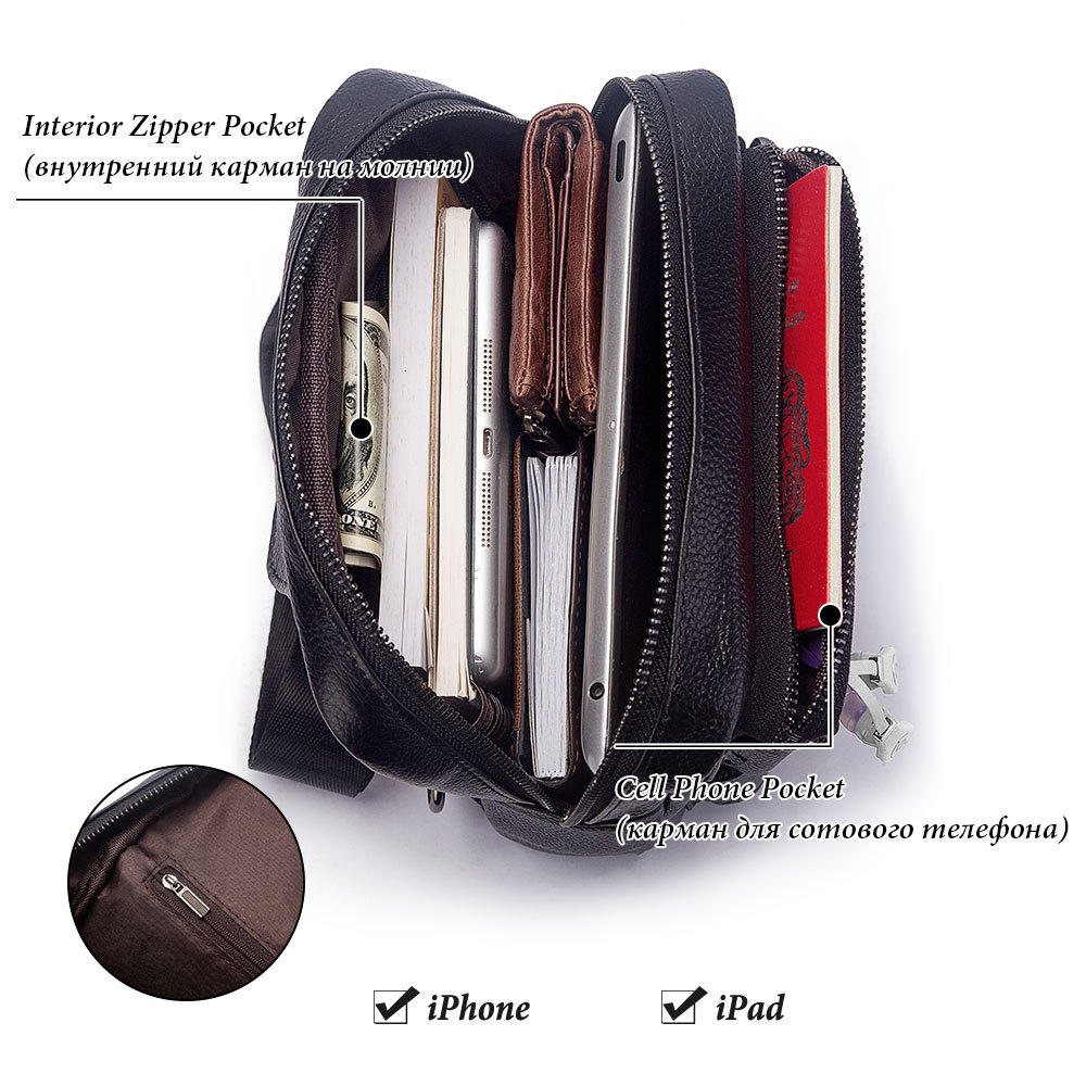 Fashion Multifunction Chest Ba - Saddle Bag Leather 评论和价格