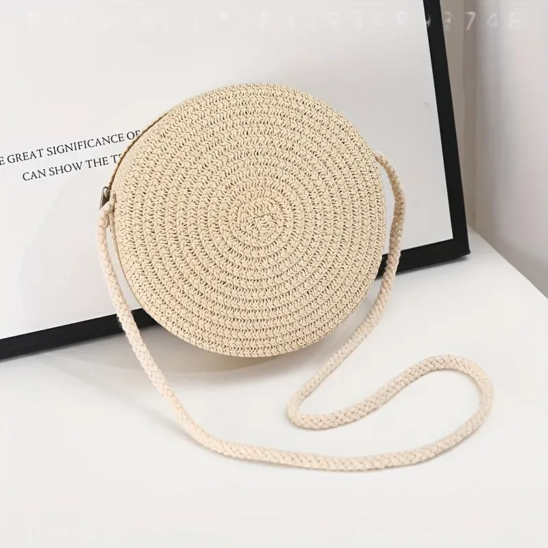 Round Woven Rattan Crossbody B - Women Bags Handmade 评论和价格