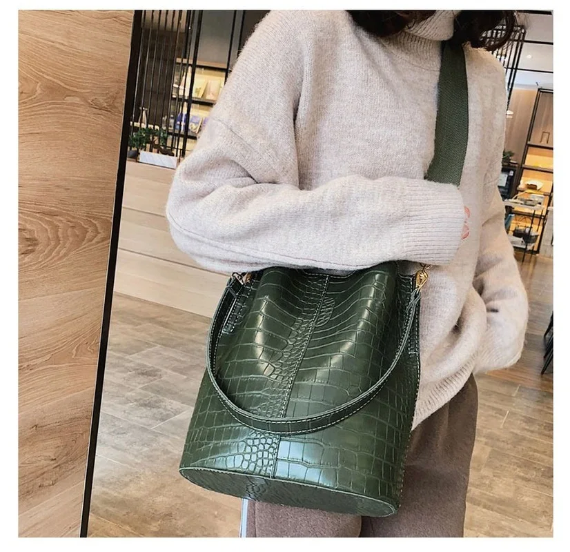 Vintage Leather Stone Pattern  - Women Bags Rack 评论和价格